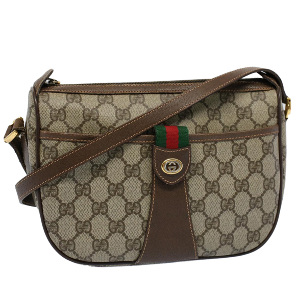 GUCCI Handbags - GUCCI GG Canvas Web Sherry Line Shoulder Bag Beige Red 89 02 032 Auth yk8711